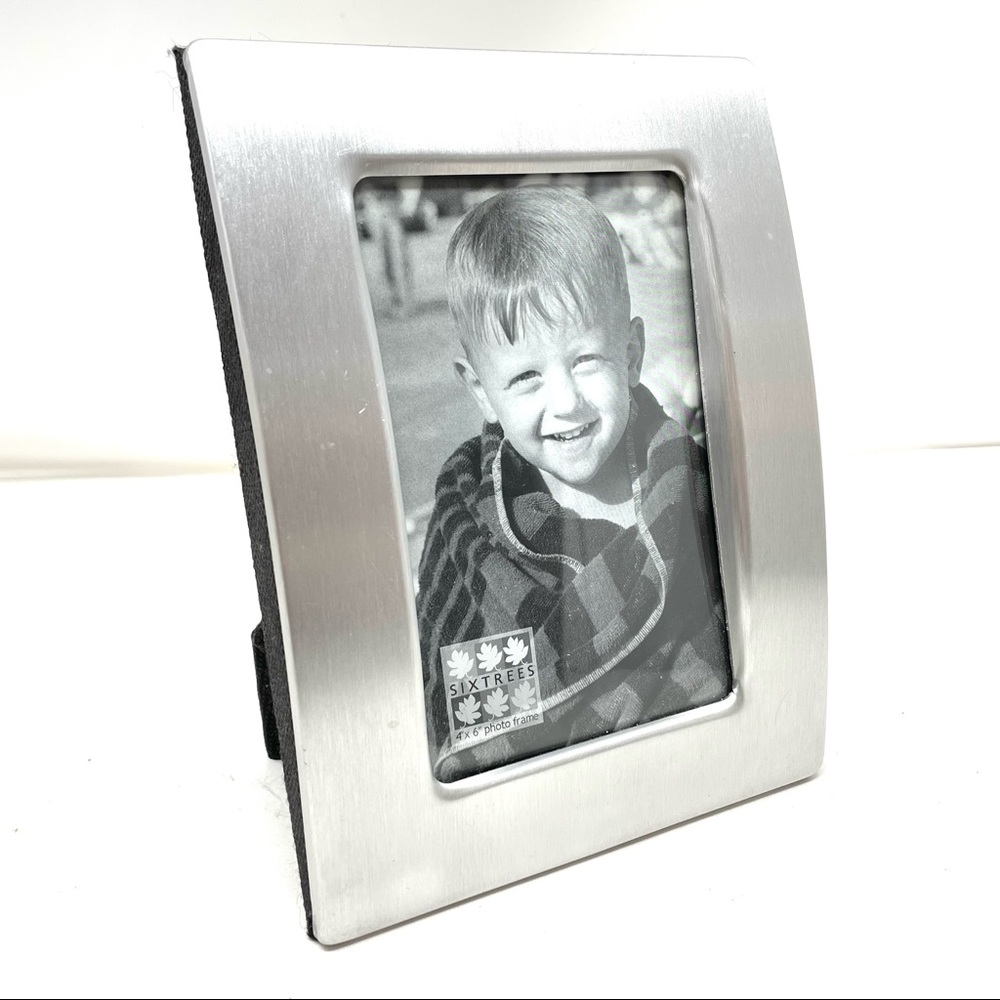SIX TREES 4”x6” brushed silver picture frame